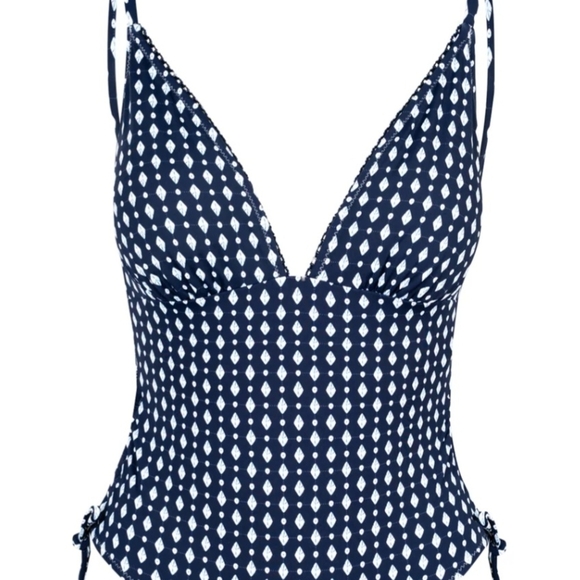 Jessica Simpson Navy and White One Piece Swimsuit - Picture 4 of 13
